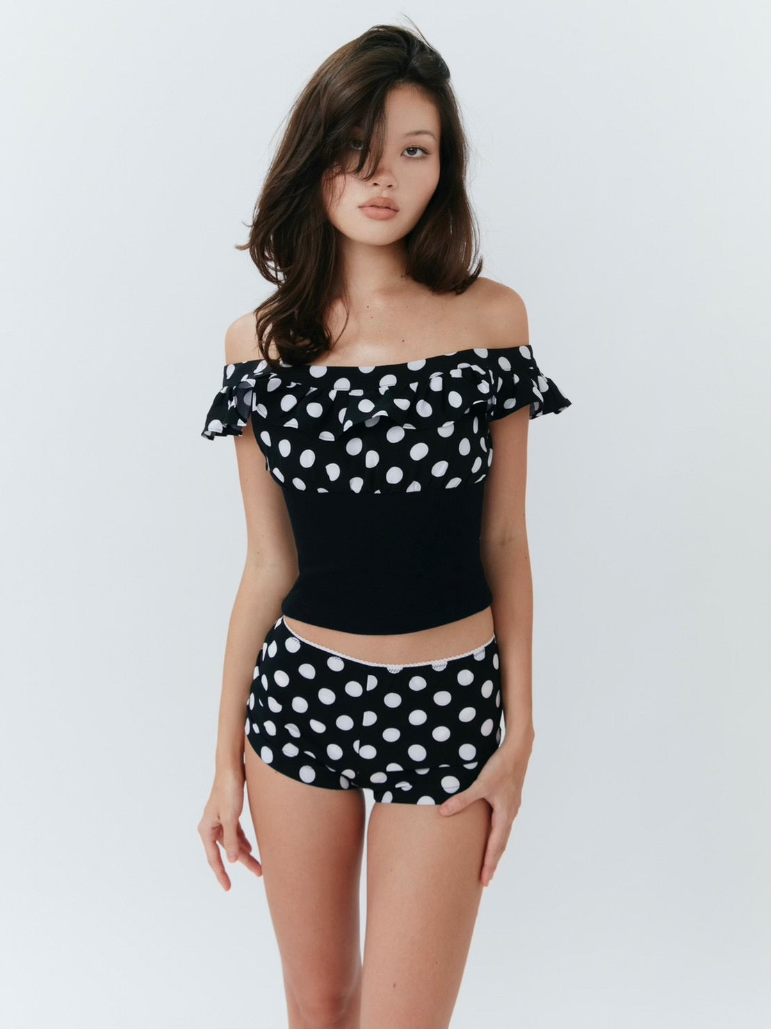 Alda Shorts - Polka Dot Black