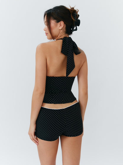 Alda Shorts - Mini Polka Dot Black