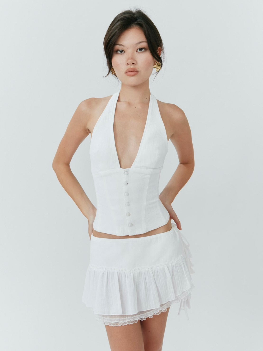 Rosanna Halter Top - White