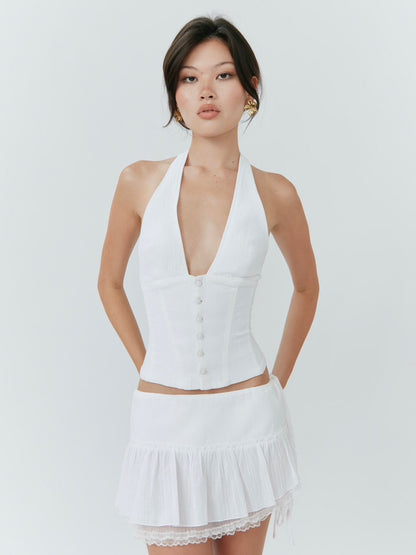 Rosanna Halter Top - White