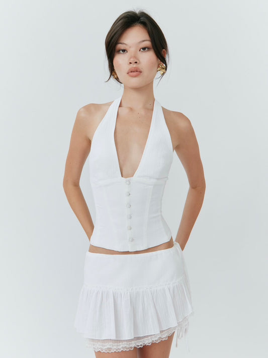 Rosanna Halter Top - White