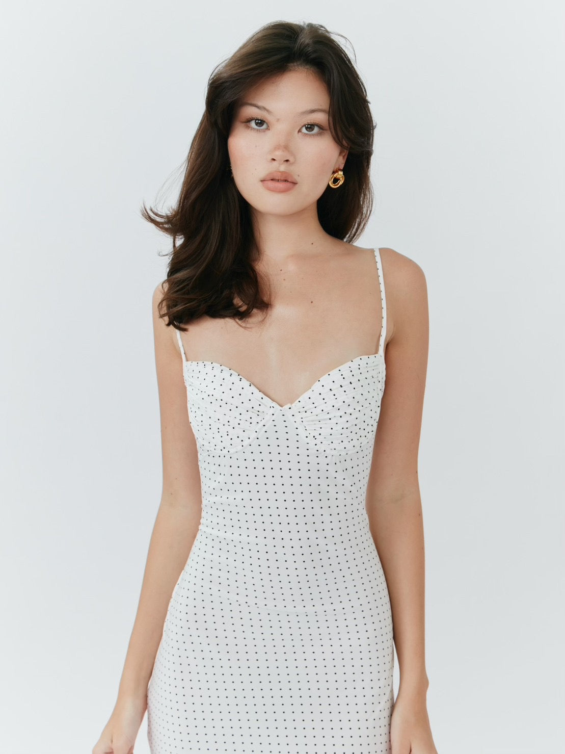 Blossom Midi Dress - Polka Dot White