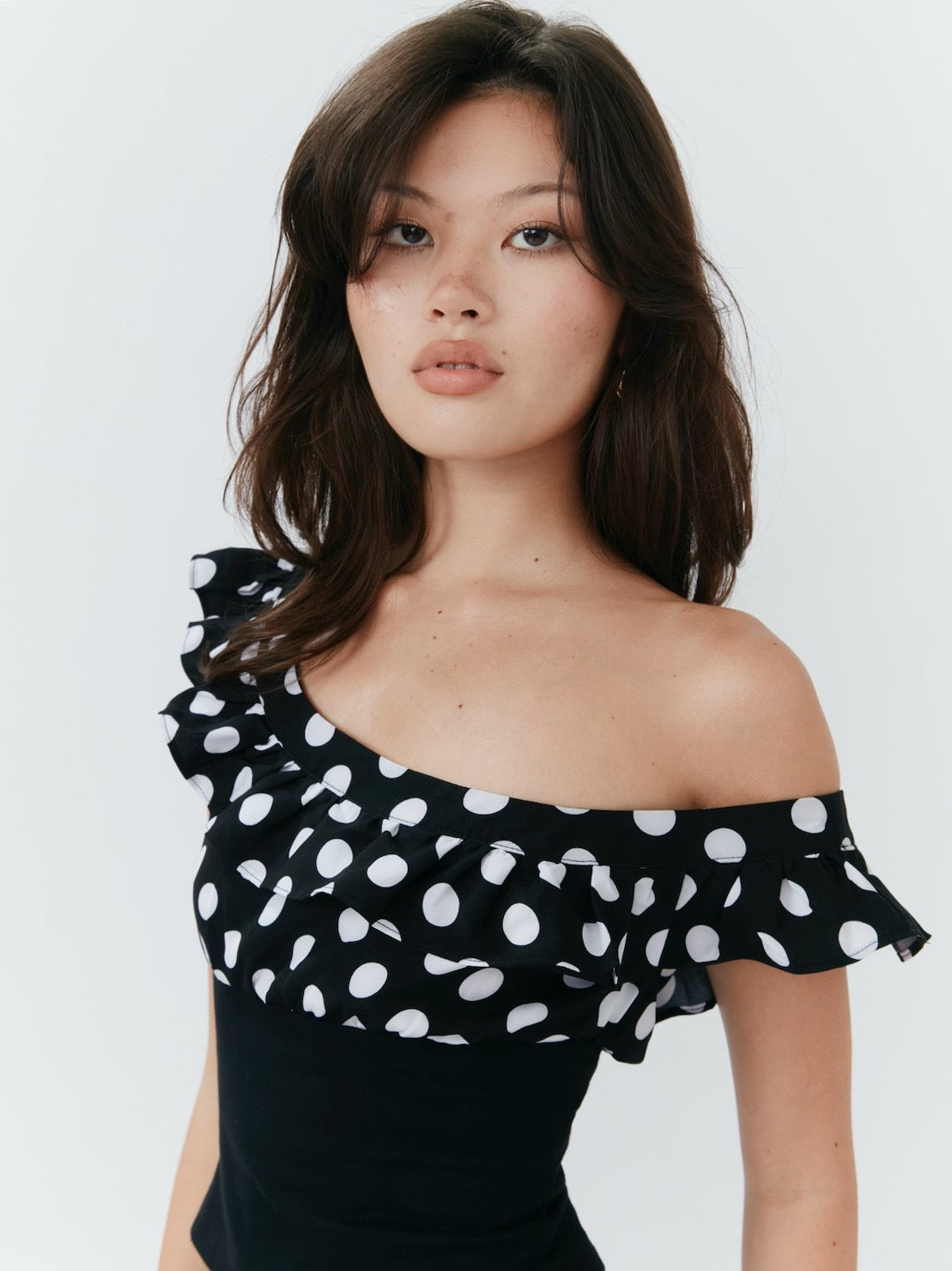 Esmeralda Top - Polka Dot Black