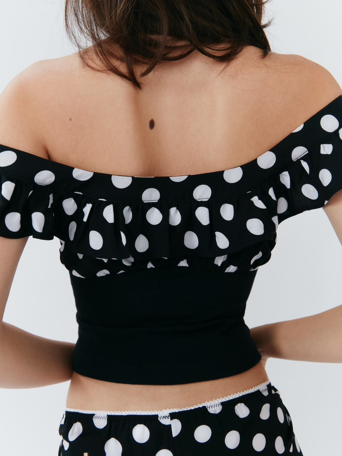 Esmeralda Top - Polka Dot Black