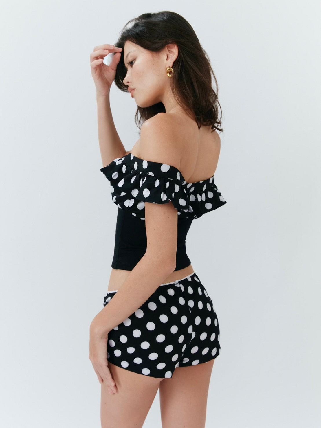 Alda Shorts - Polka Dot Black