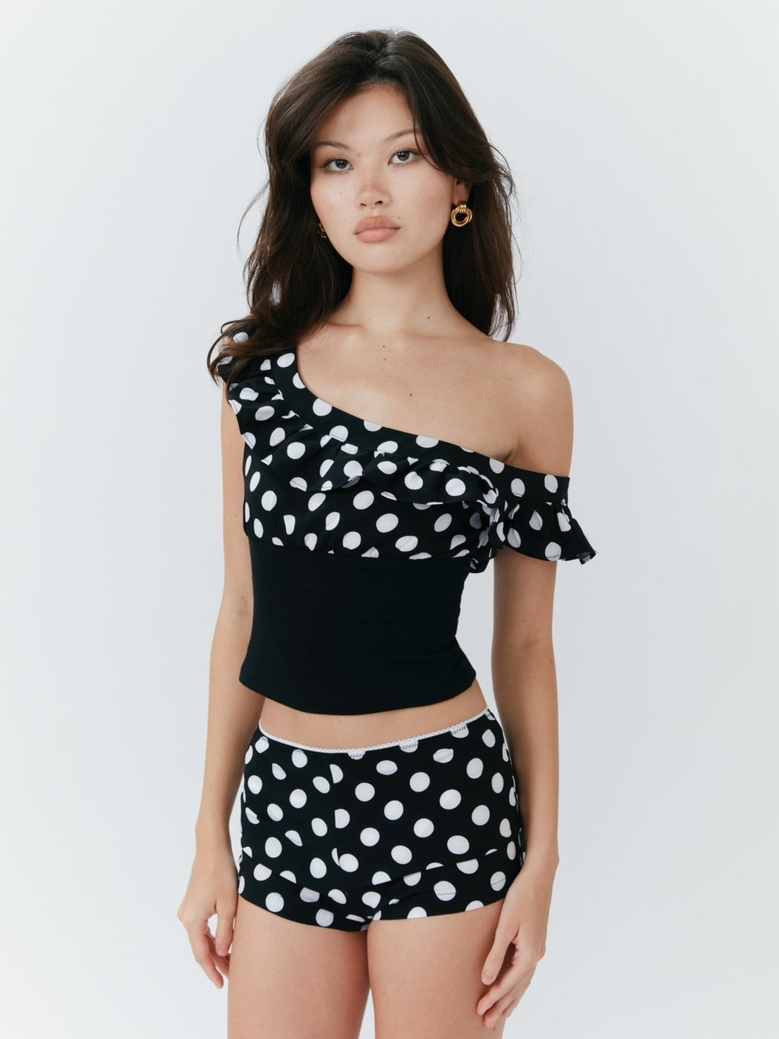 Alda Shorts - Polka Dot Black