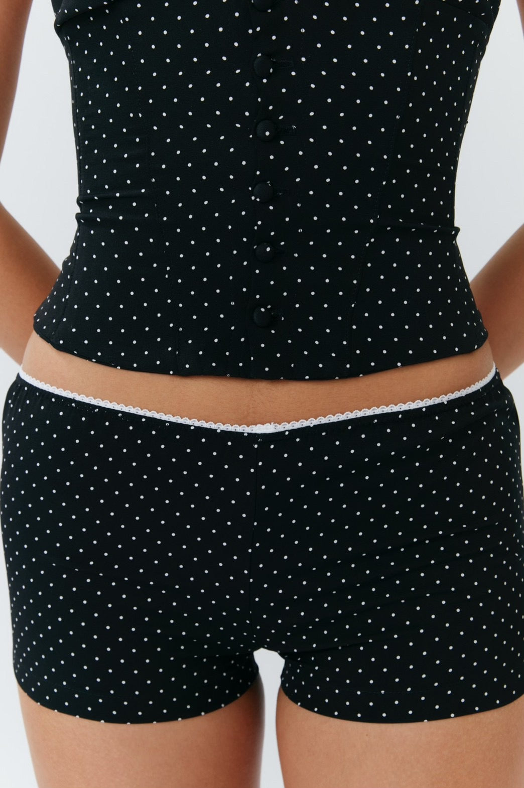 Alda Shorts - Mini Polka Dot Black