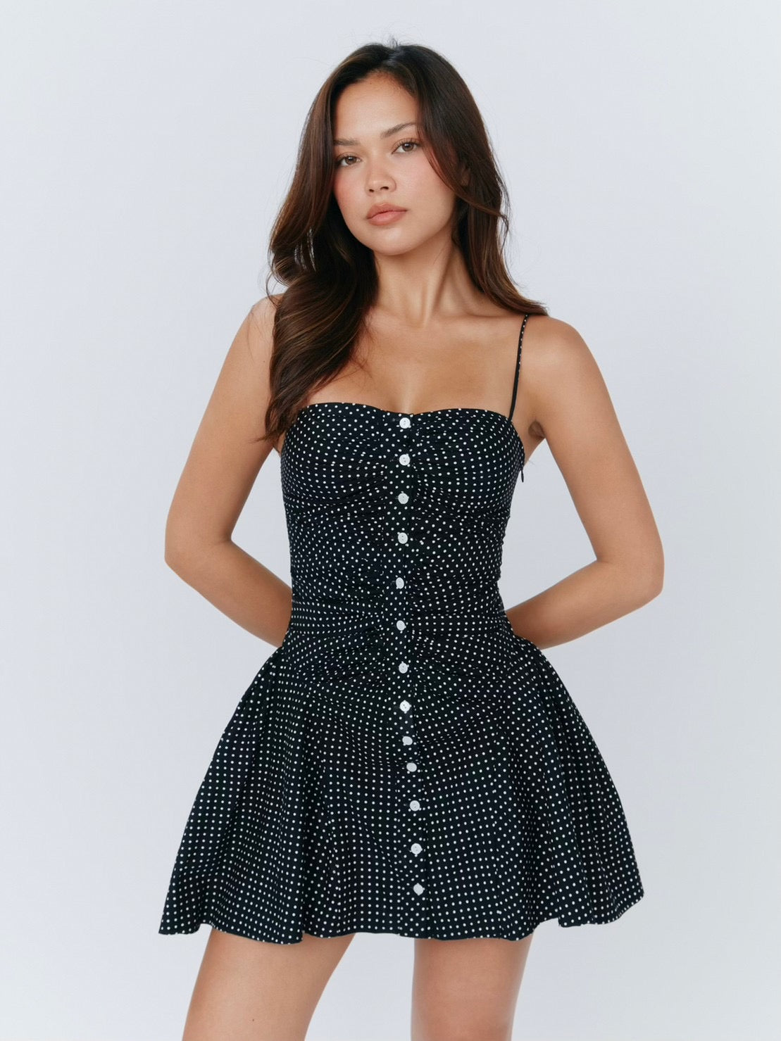 Isabella Mini Dress - Polka Dot Black