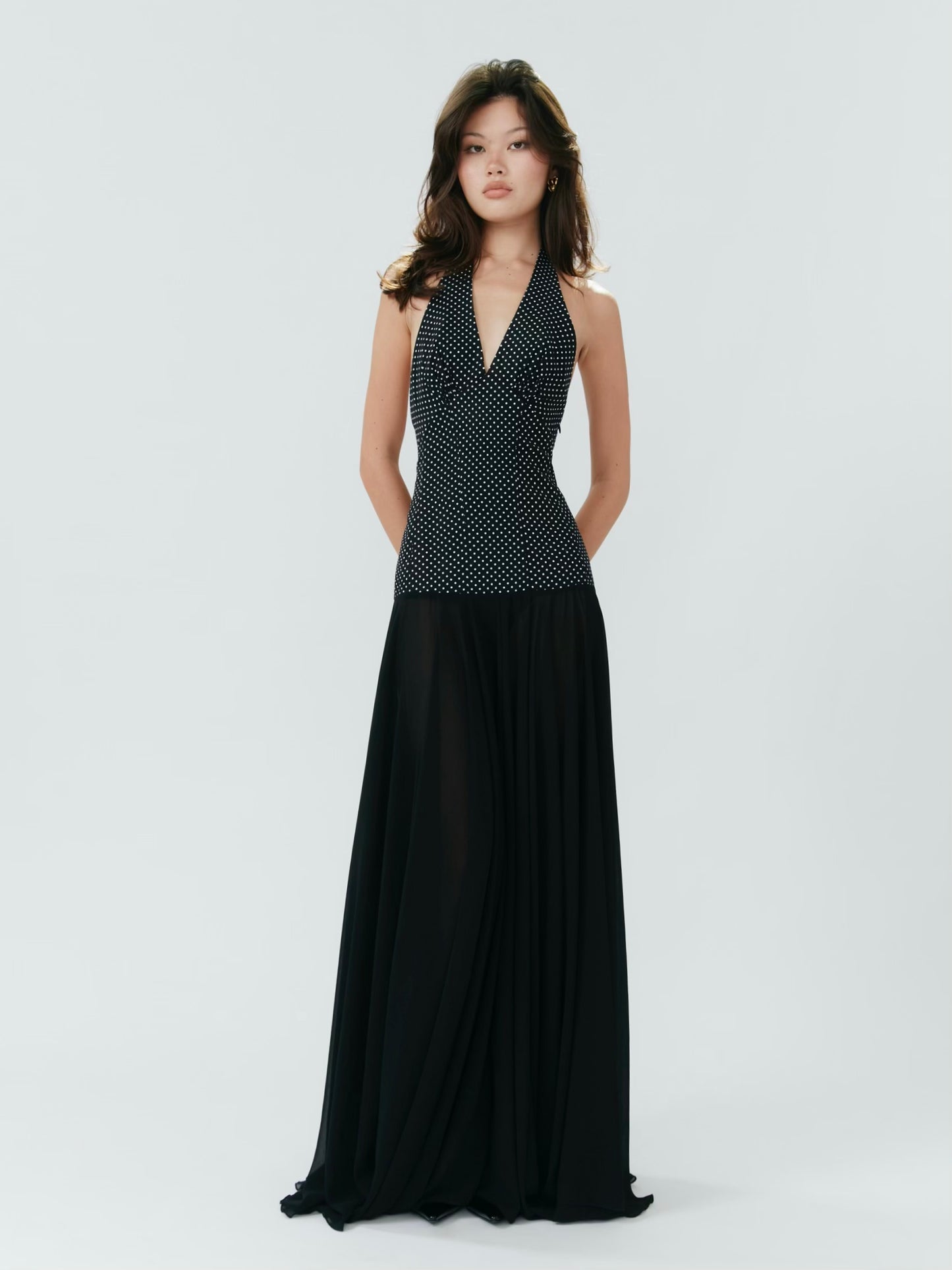 Rosalia Maxi Dress - Polka Dot Black