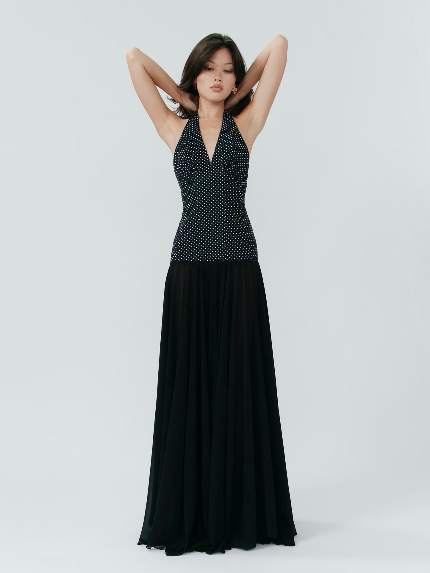 Rosalia Maxi Dress - Polka Dot Black