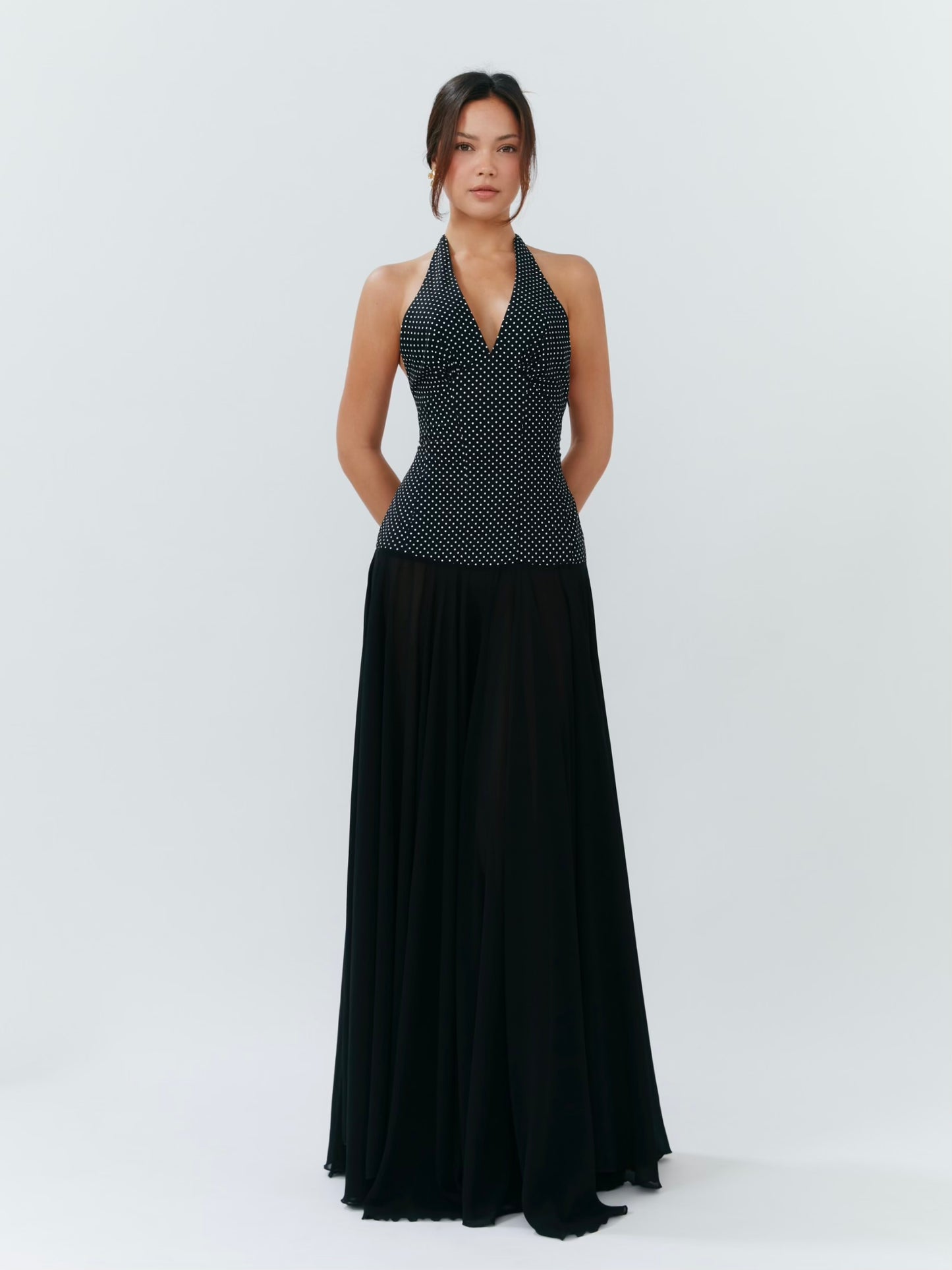 Rosalia Maxi Dress - Polka Dot Black